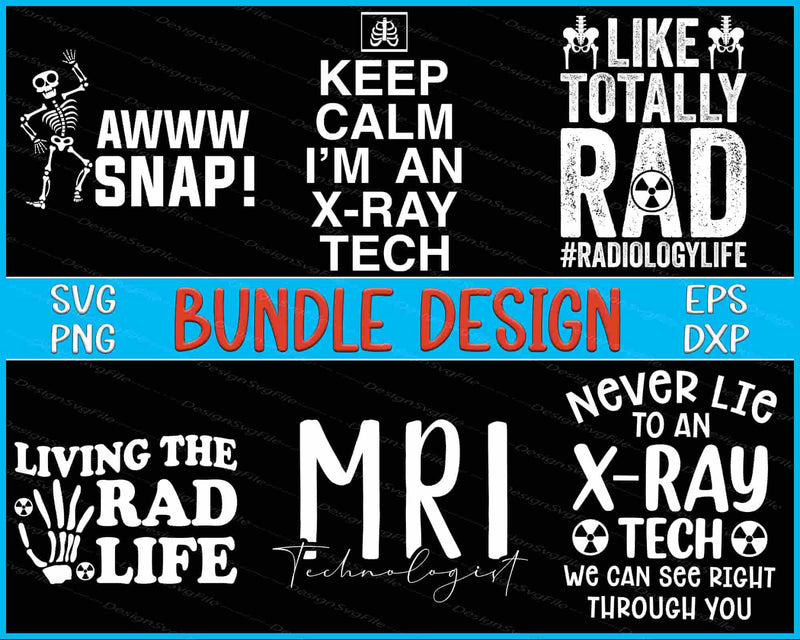 Collection of humorous and professional medical-themed designs with text and graphics on a black background.