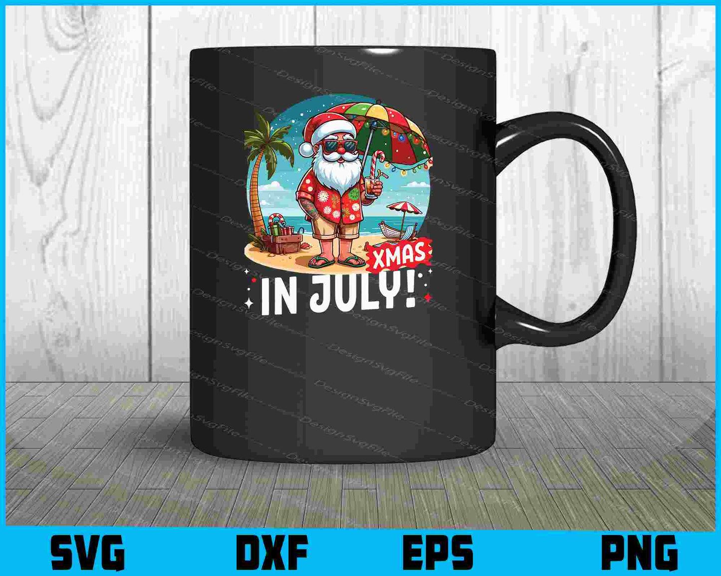 Xmas In July! Santa SVG PNG Sublimation File  - Premium Cutting Files in SVG, PNG & EPS Formats - Premium SVG Cutting Files for Crafts