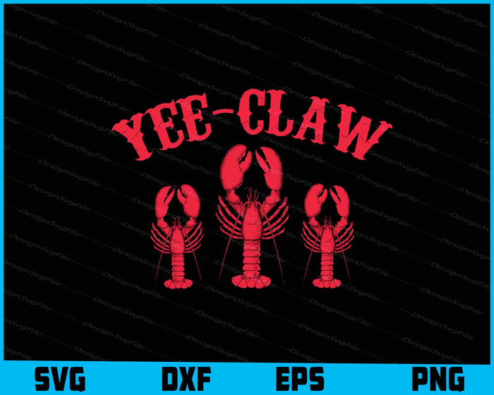 Collection of crawfish-themed designs with text and graphics on a black background.