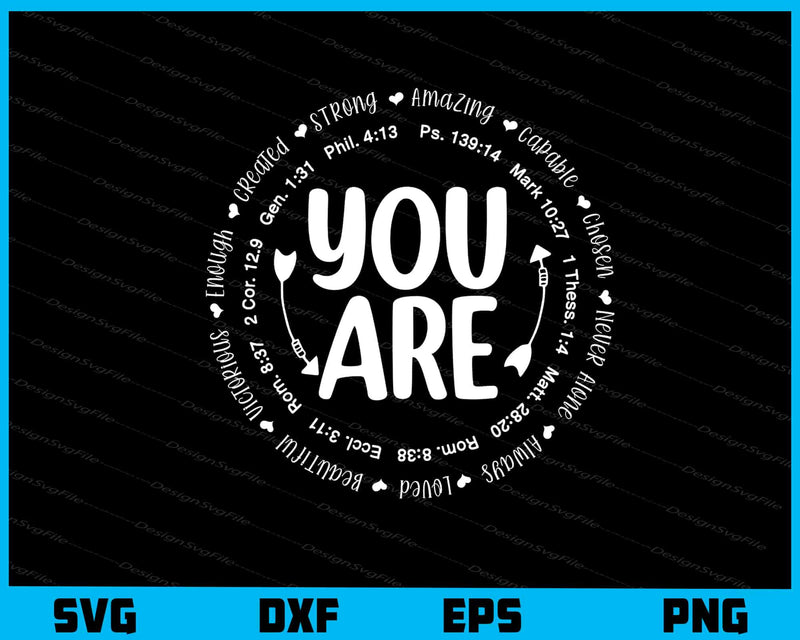 You Are Strong Amazing Loving Fitness svg