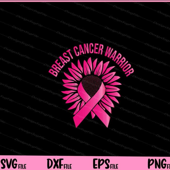 Breast Cancer Warrior Sunflower Svg Cutting Printable Files  - Premium Cutting Files in SVG, PNG & EPS Formats - Premium SVG Cutting Files for Crafts