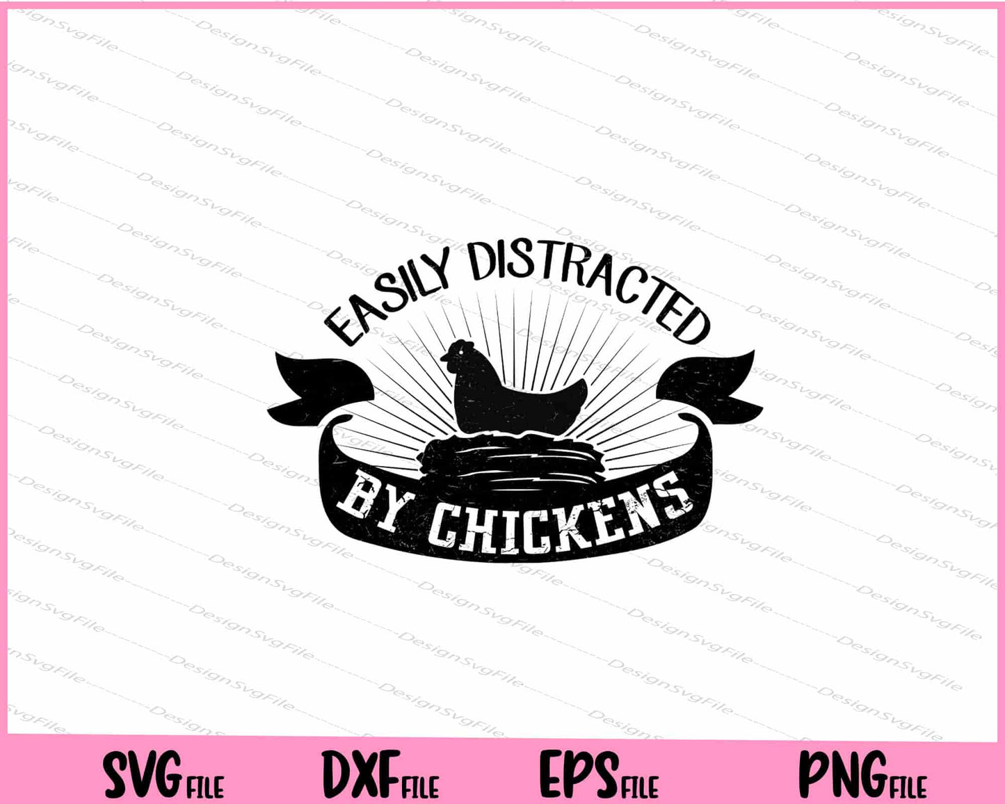 Easily Distracted by Chickens Svg Cutting Printable Files  - Premium Cutting Files in SVG, PNG & EPS Formats - Premium SVG Cutting Files for Crafts