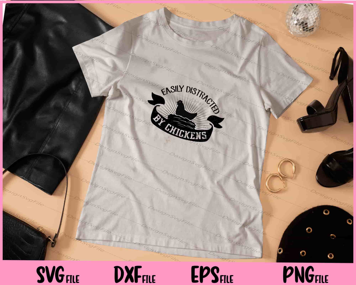 Easily Distracted by Chickens Svg Cutting Printable Files  - Premium Cutting Files in SVG, PNG & EPS Formats - Premium SVG Cutting Files for Crafts