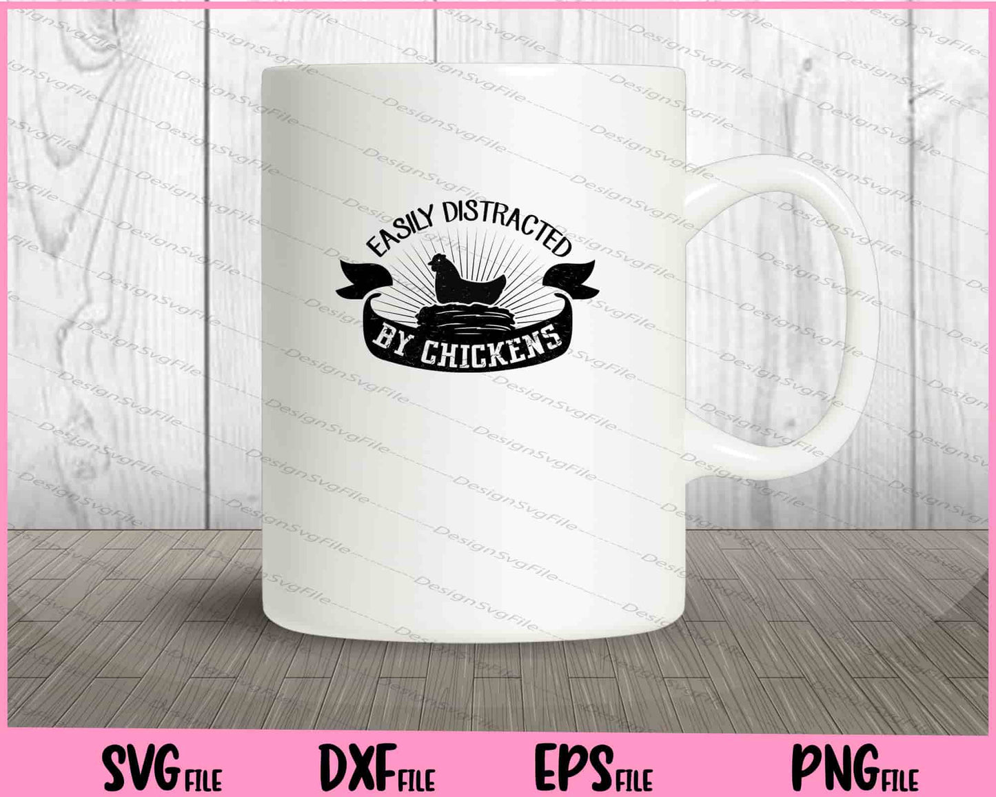 Easily Distracted by Chickens Svg Cutting Printable Files  - Premium Cutting Files in SVG, PNG & EPS Formats - Premium SVG Cutting Files for Crafts