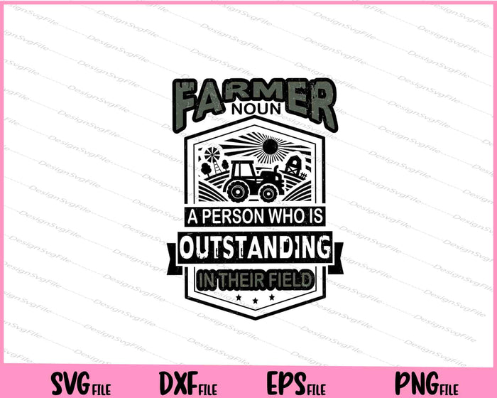 Collection of farmer-themed designs with tractors and text on a white background.