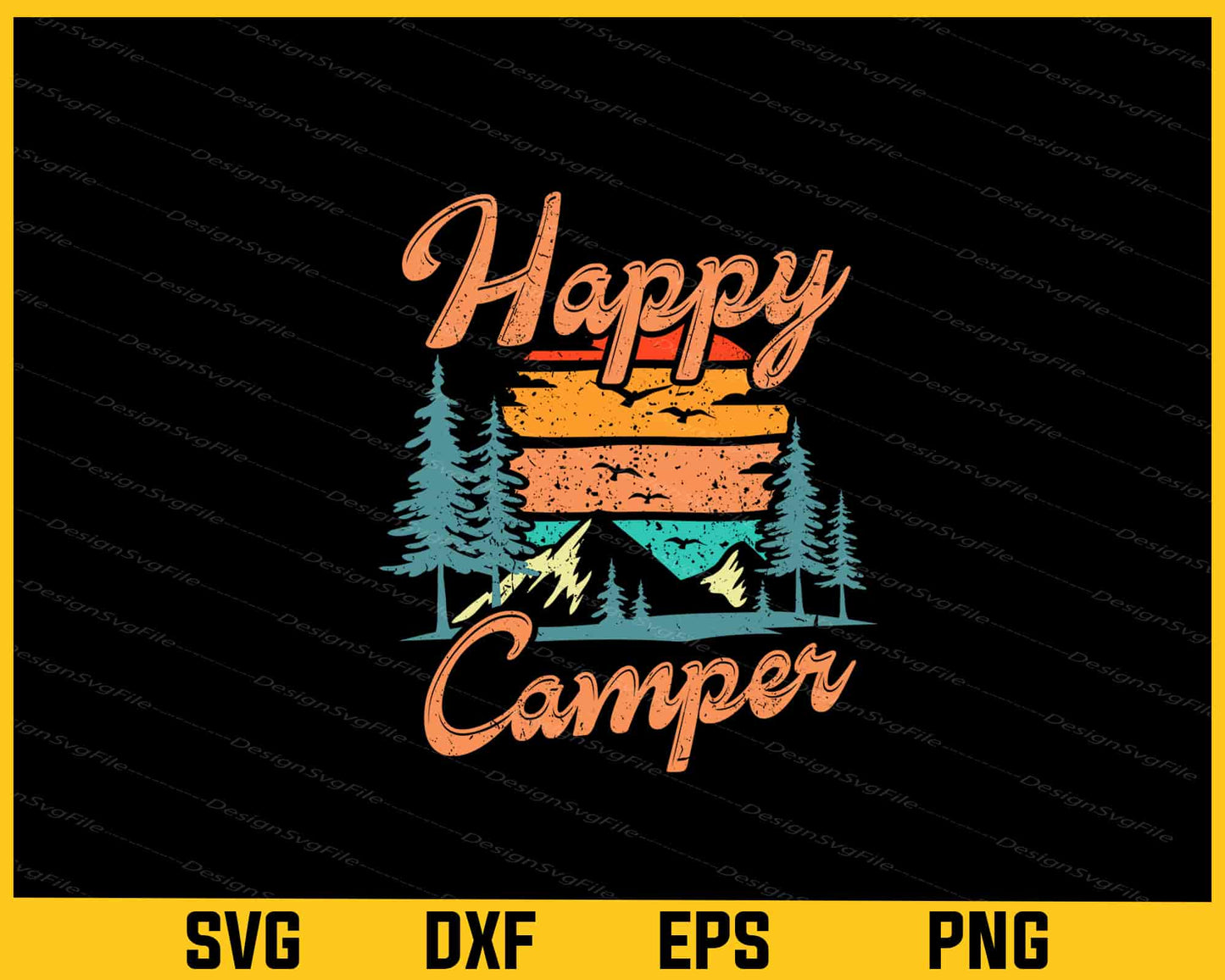 Happy Camper Svg Cutting Printable File  - Premium Cutting Files in SVG, PNG & EPS Formats - Premium SVG Cutting Files for Crafts