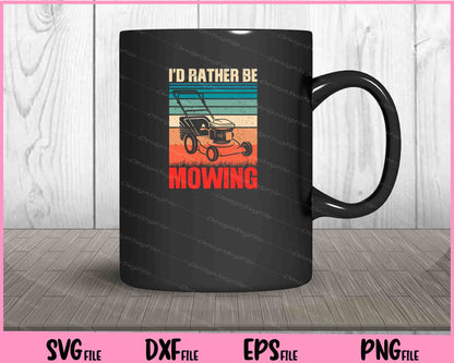 I’d Rather be Mowing Gardener Retro Vintage Svg Cutting Printable Files  - Premium Cutting Files in SVG, PNG & EPS Formats - Premium SVG Cutting Files for Crafts