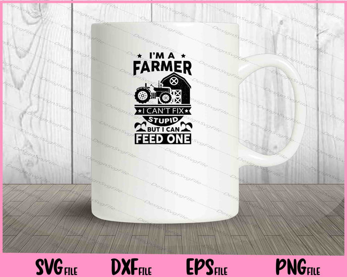 Collection of farmer-themed designs with tractors and text on a white background.