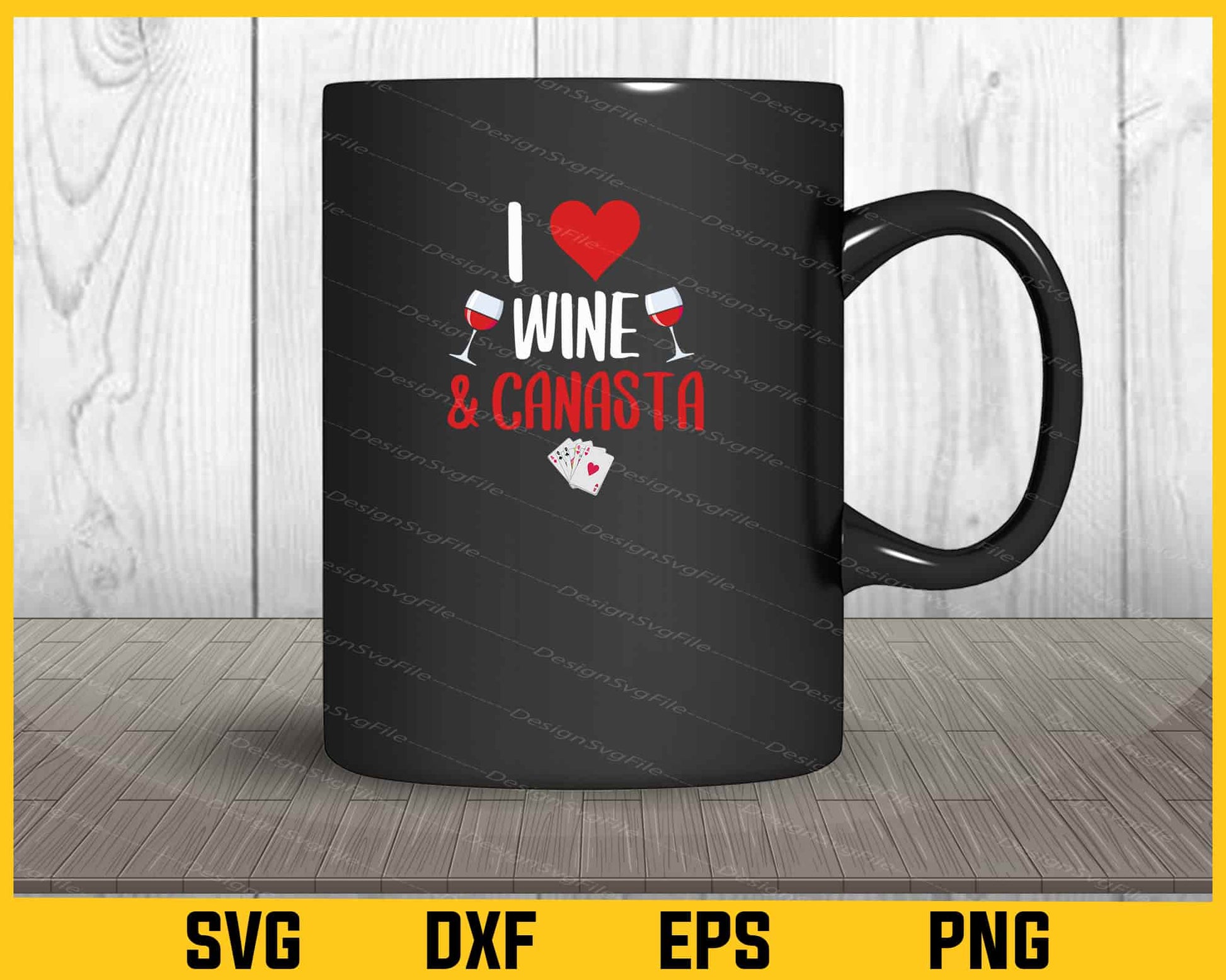 I Love Wine & Canasta Svg Cutting Printable File  - Premium Cutting Files in SVG, PNG & EPS Formats - Premium SVG Cutting Files for Crafts