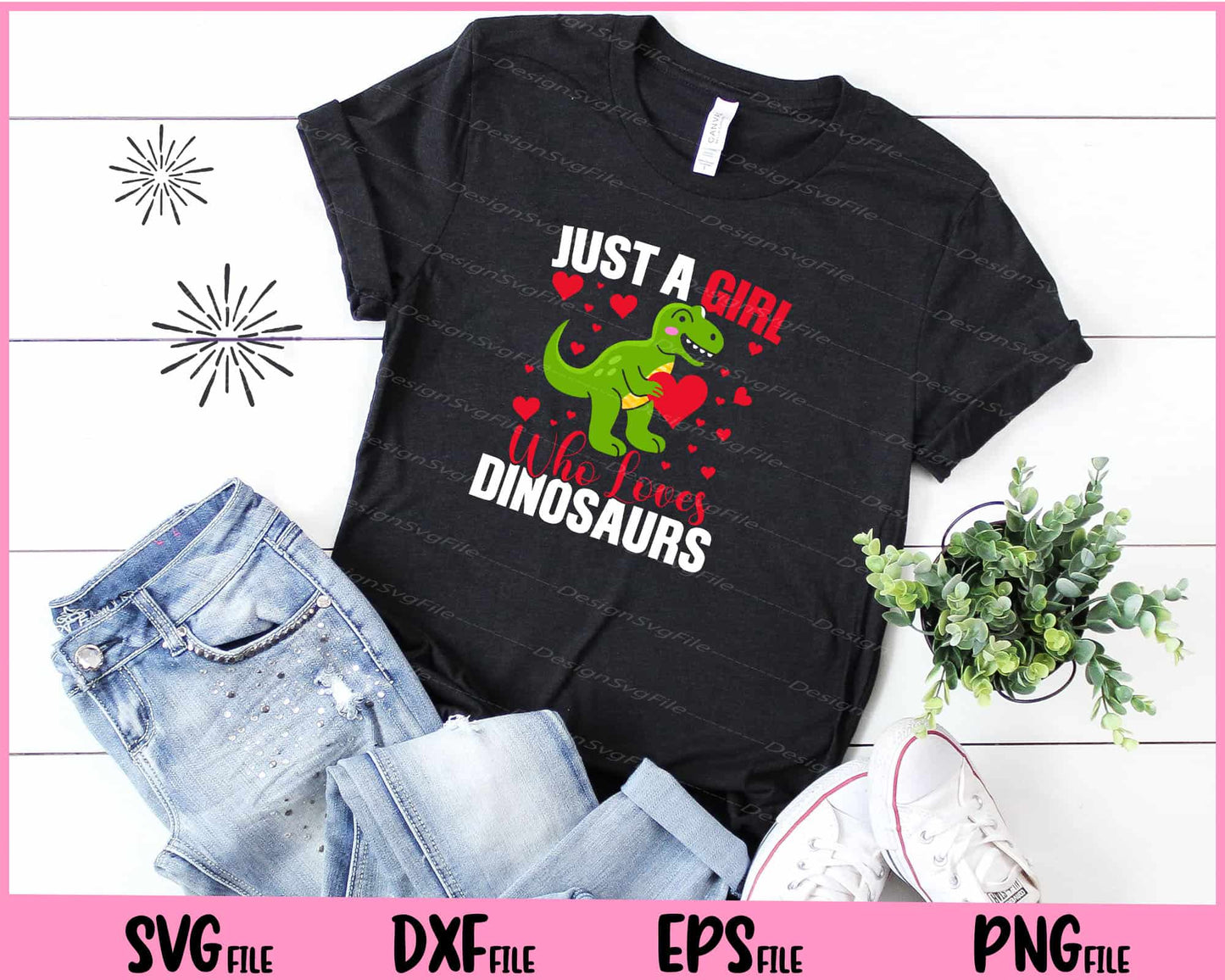 Just a Girl who Loves Dinosaurs Svg Cutting Printable Files  - Premium Cutting Files in SVG, PNG & EPS Formats - Premium SVG Cutting Files for Crafts