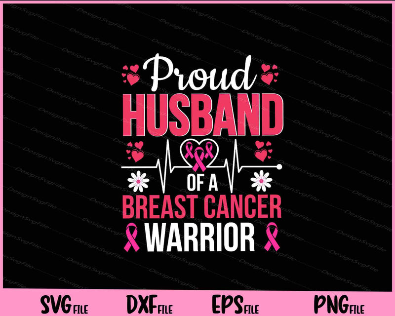 Proud Husband Breast cancer Warrior Svg Cutting Printable Files  - Premium Cutting Files in SVG, PNG & EPS Formats - Premium SVG Cutting Files for Crafts