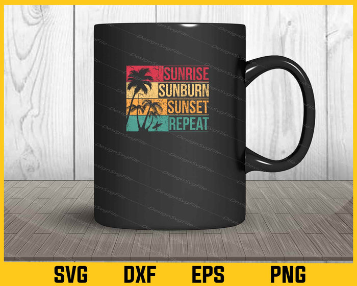 Sunrise Sunburn Sunset Repeat Svg Cutting Printable File  - Premium Cutting Files in SVG, PNG & EPS Formats - Premium SVG Cutting Files for Crafts