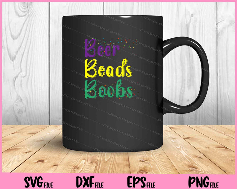 Beers Beads Boobs Drunk Carnival Party Funny Mardi Gras mug