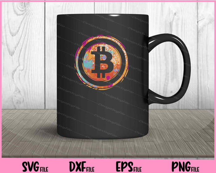 Bitcoin Cryptocurrency Watercolor Svg Cutting Printable Files  - Premium Cutting Files in SVG, PNG & EPS Formats - Premium SVG Cutting Files for Crafts