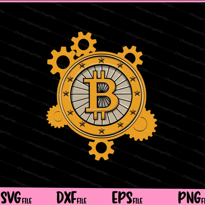 Bitcoin Gears crypto Svg Cutting Printable Files  - Premium Cutting Files in SVG, PNG & EPS Formats - Premium SVG Cutting Files for Crafts