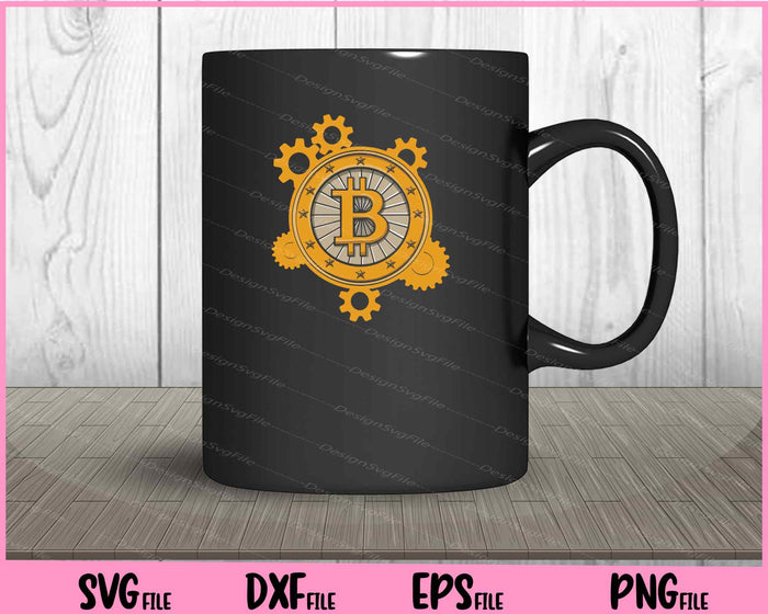 Bitcoin Gears crypto Svg Cutting Printable Files  - Premium Cutting Files in SVG, PNG & EPS Formats - Premium SVG Cutting Files for Crafts