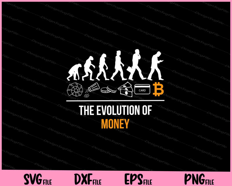 Bitcoin shirt Evolution of money Cryptocurrency svg