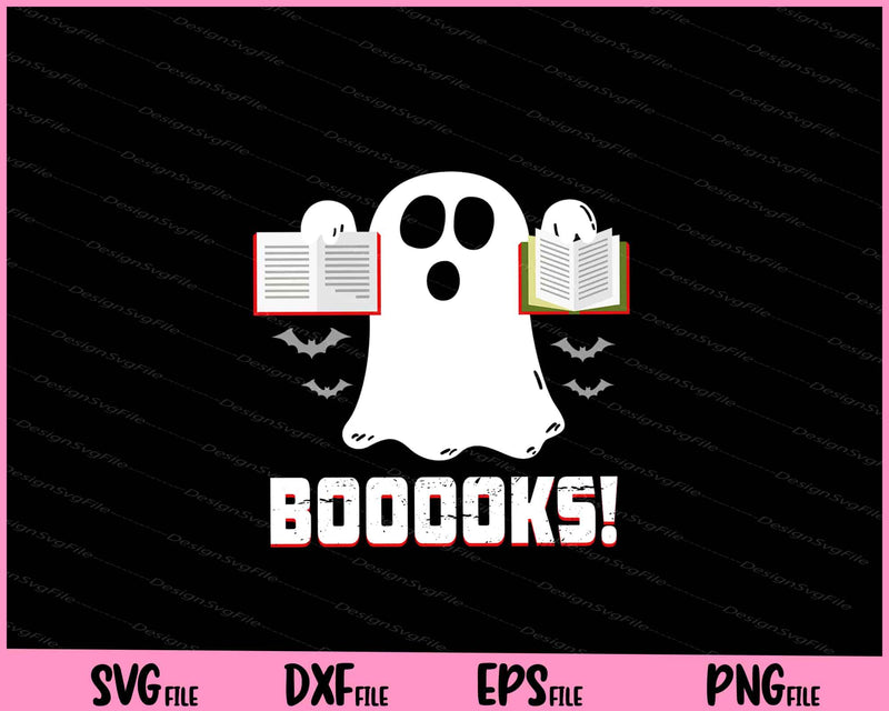 Boo Ghost Reading Book Library Funny Halloween svg