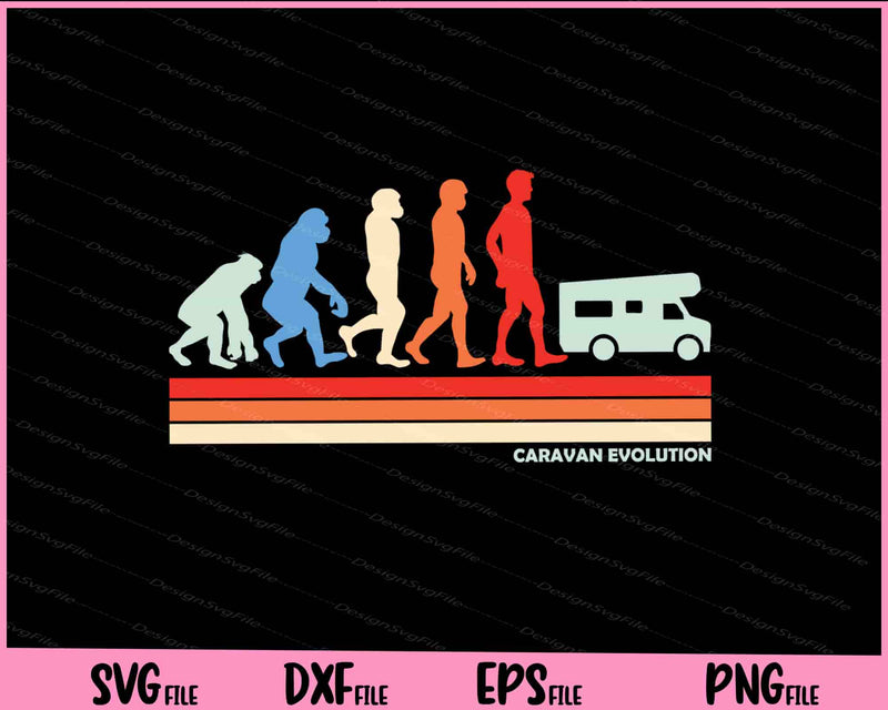 Caravan evolution Vintage Svg Cutting Printable Files  - Premium Cutting Files in SVG, PNG & EPS Formats - Premium SVG Cutting Files for Crafts
