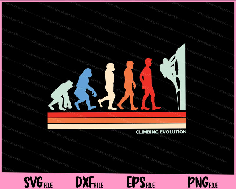 Climbing evolution Vintage Svg Cutting Printable Files  - Premium Cutting Files in SVG, PNG & EPS Formats - Premium SVG Cutting Files for Crafts