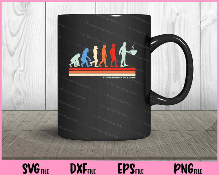 Coffee Drinker evolution Vintage Svg Cutting Printable Files  - Premium Cutting Files in SVG, PNG & EPS Formats - Premium SVG Cutting Files for Crafts