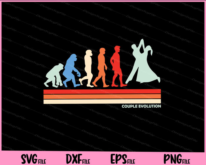 Couple evolution Vintage Svg Cutting Printable Files  - Premium Cutting Files in SVG, PNG & EPS Formats - Premium SVG Cutting Files for Crafts