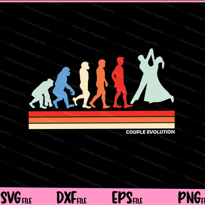 Couple evolution Vintage Svg Cutting Printable Files  - Premium Cutting Files in SVG, PNG & EPS Formats - Premium SVG Cutting Files for Crafts