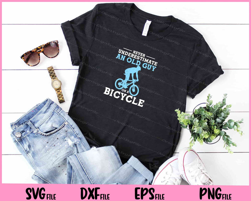 Cycling Biking Old Guy on a Bicycle Bike Riding t shirt