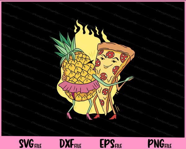 Dancing pizza and pineapple svg