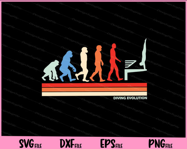 Diving evolution Vintage svg