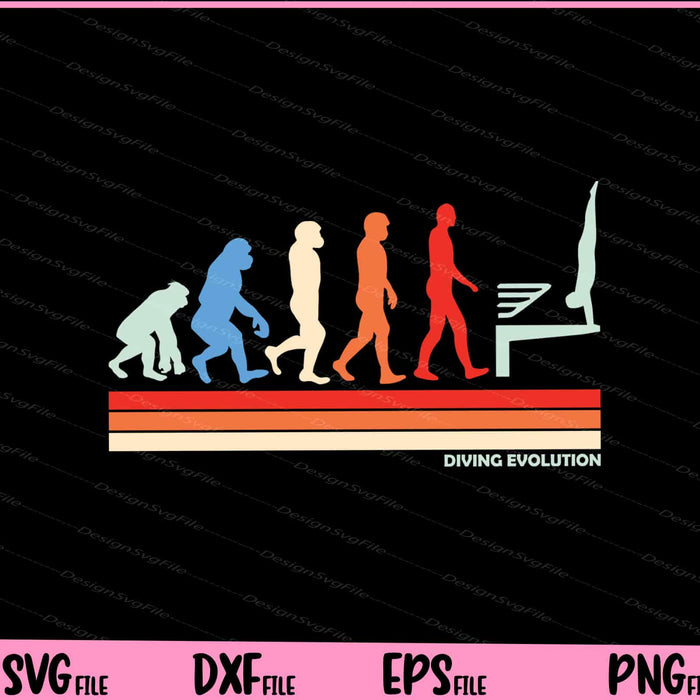 Diving evolution Vintage Svg Cutting Printable Files  - Premium Cutting Files in SVG, PNG & EPS Formats - Premium SVG Cutting Files for Crafts