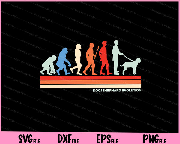 Dogs Shephard evolution Vintage svg