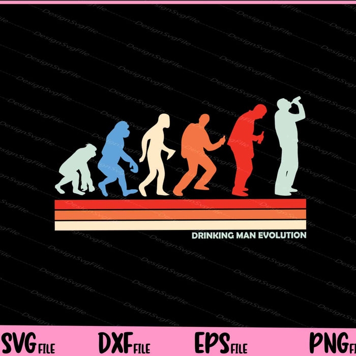 Drinking man evolution Vintage Svg Cutting Printable Files  - Premium Cutting Files in SVG, PNG & EPS Formats - Premium SVG Cutting Files for Crafts
