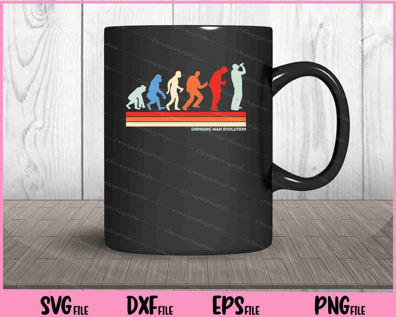 Drinking man evolution Vintage mug