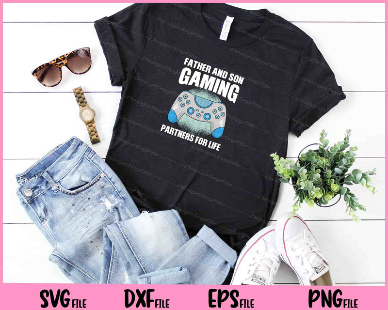 Father and son gaming partners for life Svg Cutting Printable Files  - Premium Cutting Files in SVG, PNG & EPS Formats - Premium SVG Cutting Files for Crafts