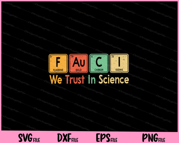Fauci We Trust In Science Not Morons Periodic Table Svg Cutting Printable Files