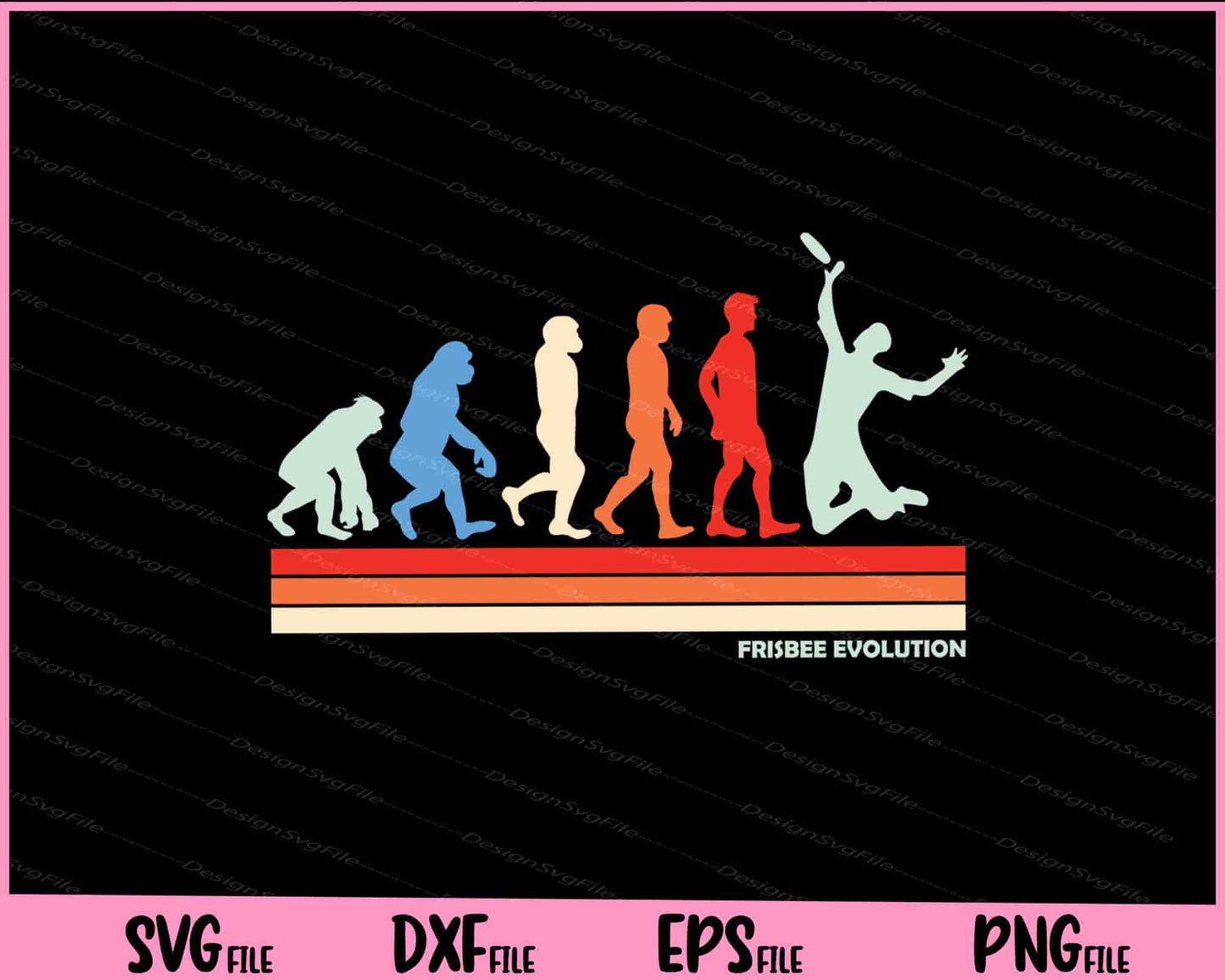 Frisbee evolution Vintage Svg Cutting Printable Files  - Premium Cutting Files in SVG, PNG & EPS Formats - Premium SVG Cutting Files for Crafts