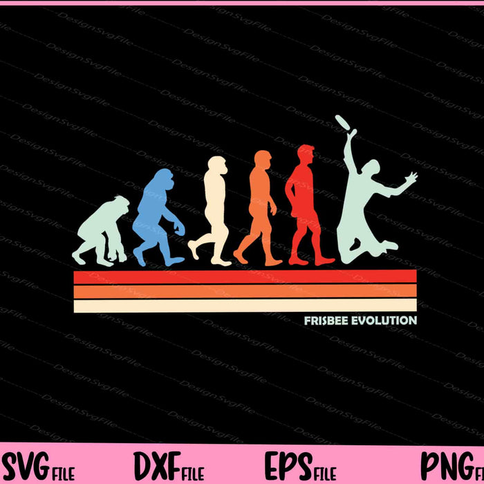 Frisbee evolution Vintage Svg Cutting Printable Files  - Premium Cutting Files in SVG, PNG & EPS Formats - Premium SVG Cutting Files for Crafts