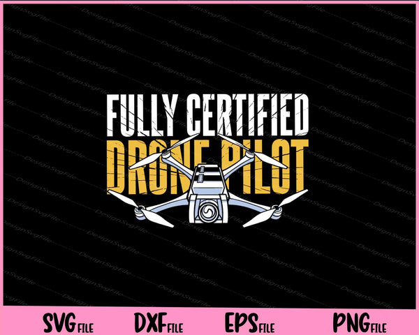 Fully Certified drone pilot technology svg