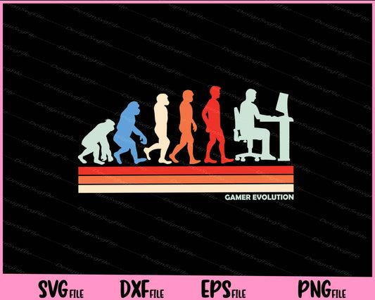 Gamer evolution Vintage Svg Cutting Printable Files  - Premium Cutting Files in SVG, PNG & EPS Formats - Premium SVG Cutting Files for Crafts