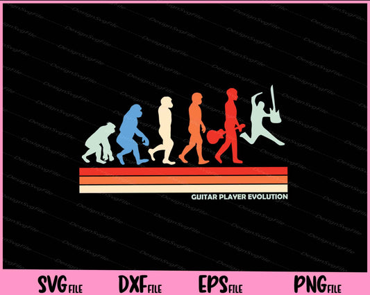 Guitar player evolution Vintage Svg Cutting Printable Files  - Premium Cutting Files in SVG, PNG & EPS Formats - Premium SVG Cutting Files for Crafts