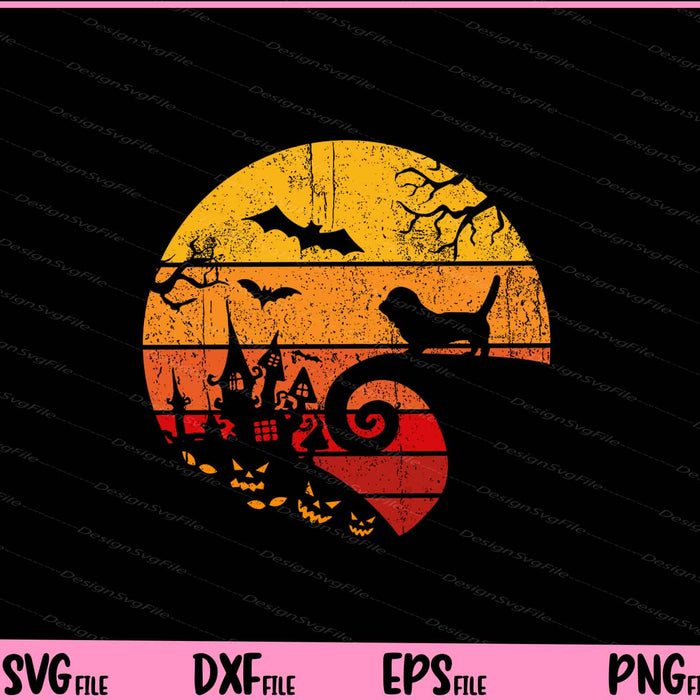 Halloween Dog and Moon Svg Cutting Printable Files  - Premium Cutting Files in SVG, PNG & EPS Formats - Premium SVG Cutting Files for Crafts
