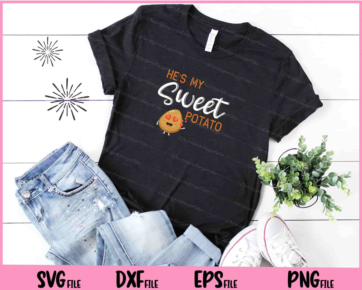 He's My Sweet Potato I Yam Thanksgiving Valentine's Day Svg Cutting Printable Files  - Premium Cutting Files in SVG, PNG & EPS Formats - Premium SVG Cutting Files for Crafts