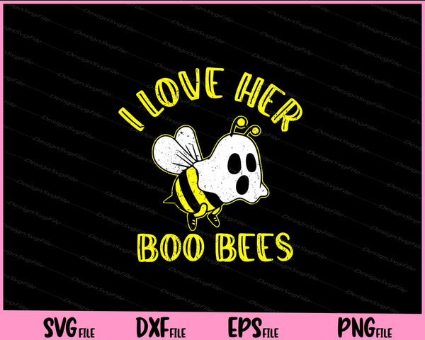 I Love Her Boo Bees Halloween Matching Couple svg