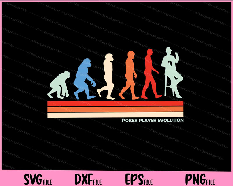 Poker player evolution Vintage svg