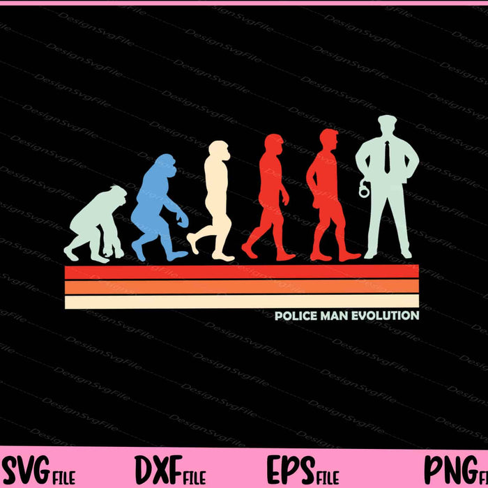 Police man evolution Vintage Svg Cutting Printable Files  - Premium Cutting Files in SVG, PNG & EPS Formats - Premium SVG Cutting Files for Crafts