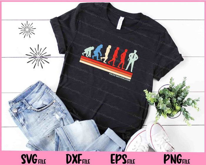 Police man evolution Vintage Svg Cutting Printable Files  - Premium Cutting Files in SVG, PNG & EPS Formats - Premium SVG Cutting Files for Crafts
