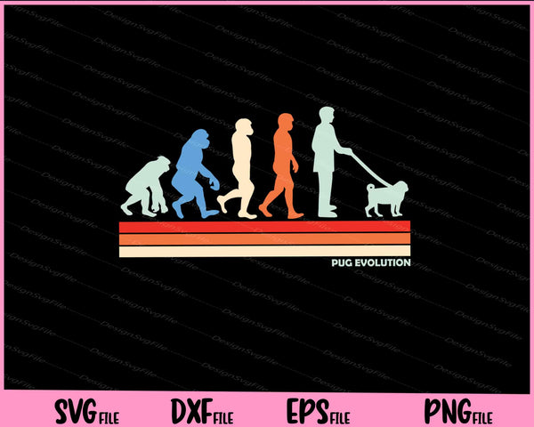 Pug evolution Vintage svg