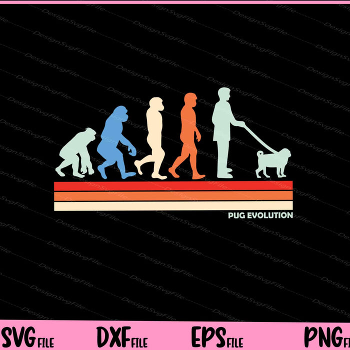 Pug evolution Vintage Svg Cutting Printable Files  - Premium Cutting Files in SVG, PNG & EPS Formats - Premium SVG Cutting Files for Crafts