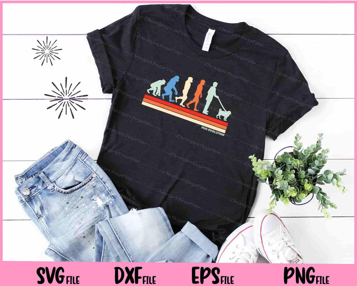 Pug evolution Vintage Svg Cutting Printable Files  - Premium Cutting Files in SVG, PNG & EPS Formats - Premium SVG Cutting Files for Crafts